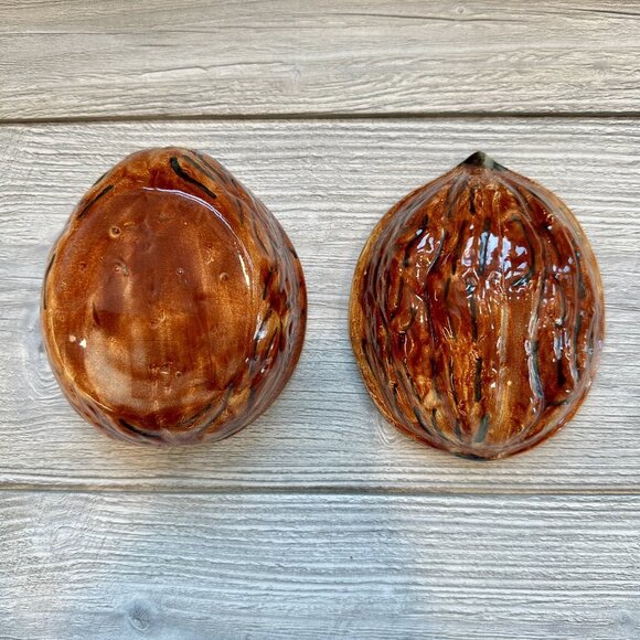 Glazed Ceramic Walnut Jar with Lid - Picture 4 of 14